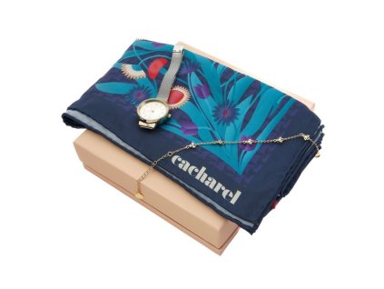 Sada - šatka, náramok a hodinky , dark blue (Farba dark blue)