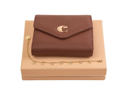 Sada - peňaženka a náramok , Brown (Farba Brown)