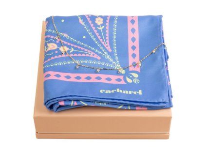 Sada - šatka a náhrdelník , bright blue (Farba bright blue)