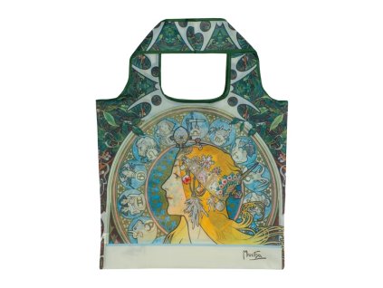 Skladacia taška Alfons Mucha - Zodiak , Green (Farba Green)