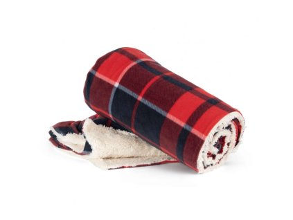 Sherpa deka (180 g/m2) , red/navy checked (Farba red/navy checked)