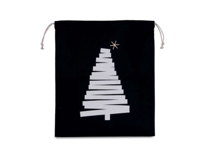 Vianočné vrecúško (220 g/m2) - stromček , Black (Farba Black)