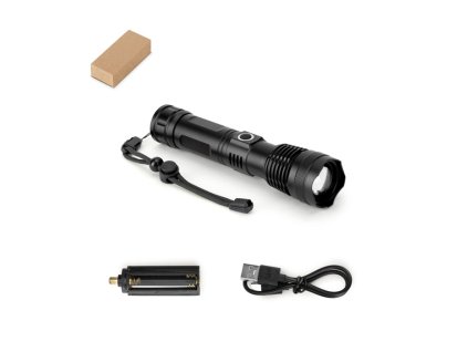 Hliníková baterka 10W , Black (Farba Black)