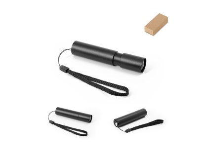 Hliníková vysúvacia baterka , Black (Farba Black)
