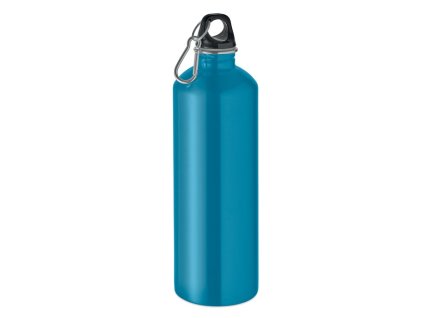 Nerezová fľaša (1000 ml) s karabínkou , turquoise (Farba turquoise)