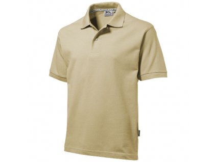 Men´s COTTON polo , khaki, S (Farba khaki, Velkost S)