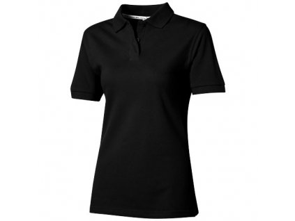 Ladies COTTON polo , solid black, XL (Farba solid black, Velkost XL)