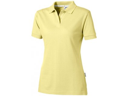 Ladies COTTON polo , light yellow, M (Farba light yellow, Velkost M)