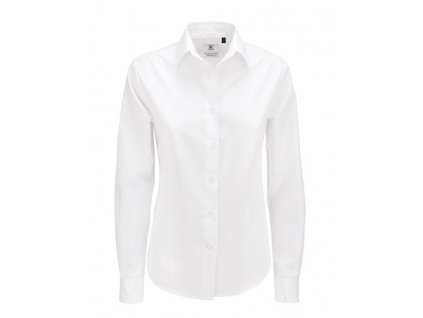 Poplin Shirt Smart Long Sleeve / Women , white, S (36)