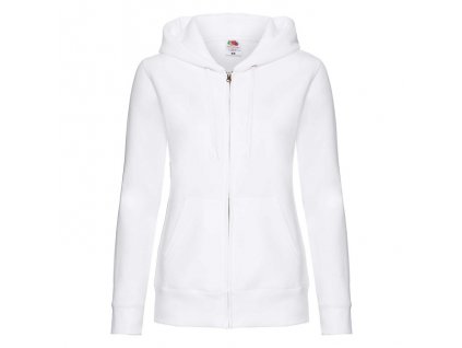 Ladies Premium Hooded Sweat Jacket , white, S