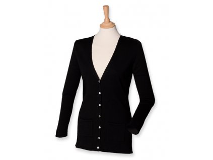 HENBURY•Ladies V-neck cardigan , Black, 4XL (Farba Black, Velkost 4XL)