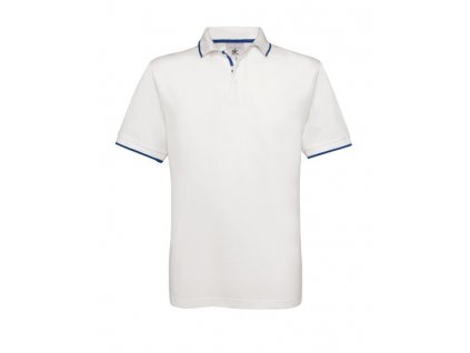 Polo Safran Sport , white/royal blue, S