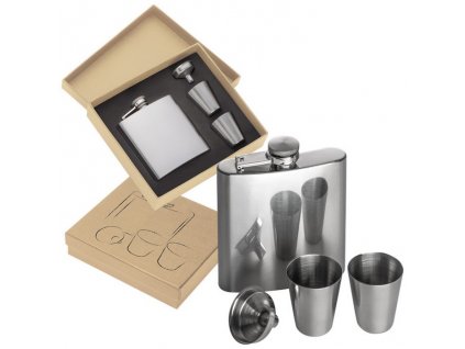 Náprsná fľaša (170 ml) a poháriky (2 ks) , Grey (Farba Grey)