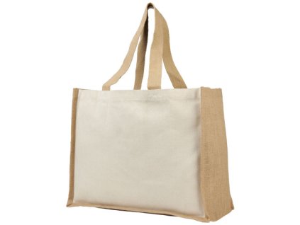 Nákupná taška z plátna a juty (320 g/m2) , natural (Farba natural)