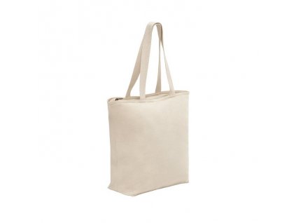 100% bavlnená taška so zipsom , light natural