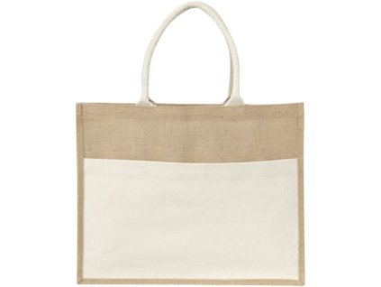 Jutová taška s predným vreckom , natural (Farba natural)