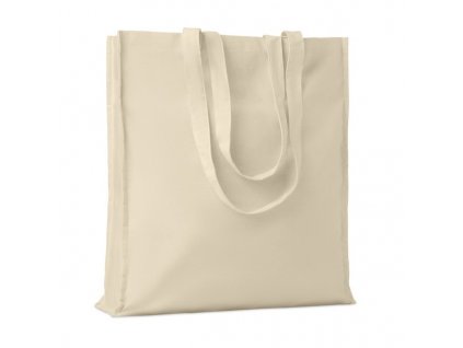 Bavlnená taška (140 g/m2) so širším dnom , Beige (Farba Beige)
