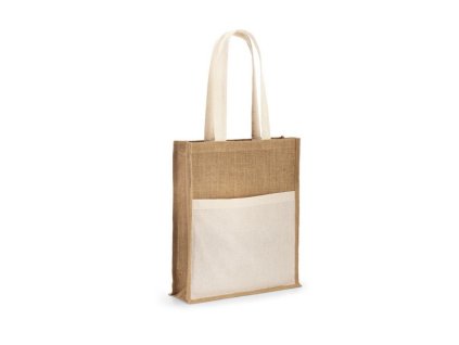 Jutová taška s vreckom (240 g/m2) , natural (Farba natural)