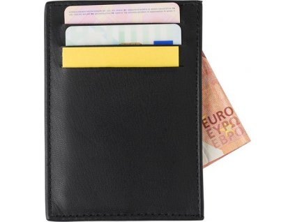 Kožená RFID peňaženka na kreditnú kartu , Black (Farba Black)