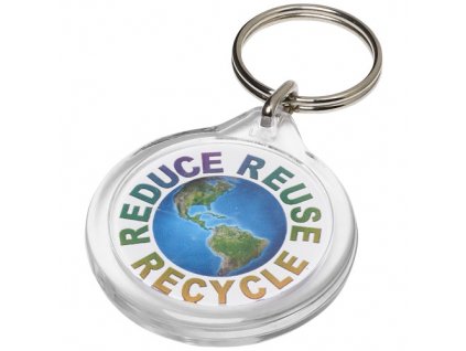 Guľatá kľúčenka (priemer 33 mm) , Transparent clear (Farba Transparent clear)