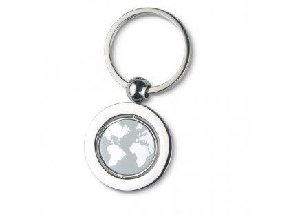 Kľúčenka s mapou sveta , Silver (Farba Silver)