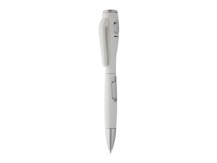 Guľôčkové pero so svetlom, modrá náplň , white (Farba white)