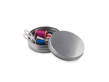 Cestovné šitie v plechovom puzdre , Dull silver (Farba Dull silver)