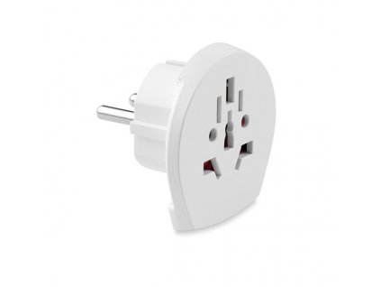 Adaptér pre všetky typy zásuviek vo svete pre Európu, 3-pólový , white (Farba white)