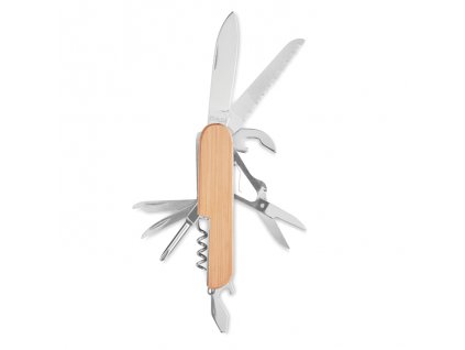 Multifunkčný nôž , bambus, 9-funkcií , wood (Farba wood)