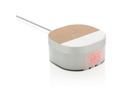 Bezdrôtová nabíjačka a digitálnym budíkom , white (Farba white)