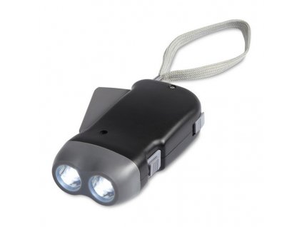 Baterka s 2 LED svetlami a dynamom , Black (Farba Black)