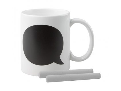 Hrnček s plochou na kreslenie kriedou, 300ml , white (Farba white)