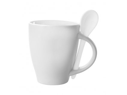 Hrnček s lyžičkou, 300 ml , white (Farba white)