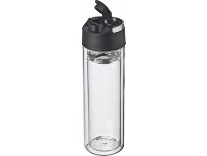 Sklenená fľaša so sitkom (400 ml) , transparent (Farba transparent)