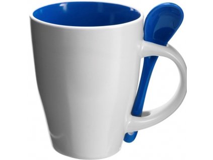 Keramický hrnček na kávu s lyžičkou (260 ml) , Blue (Farba Blue)