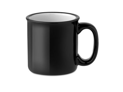 Retro keramický hrnček (240 ml) , Black (Farba Black)