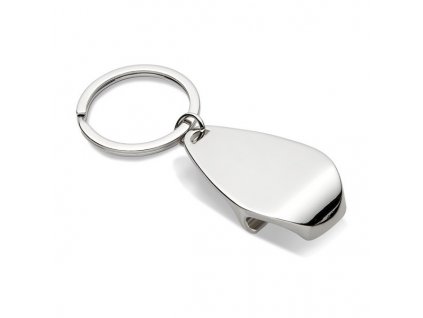 Kľúčenka s otváračom fliaš , shiny silver (Farba shiny silver)
