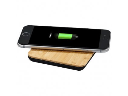 Bezdrôtová nabíjačka z bambusu a látky , Wood,solid black (Farba Wood,solid black)