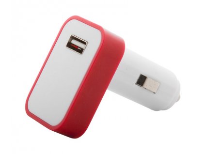 USB nabíjačka do auta , red/white