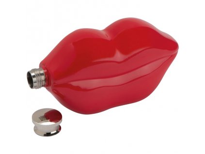 Náprsná fľaša v tvare pier (178 ml) , Red (Farba Red)