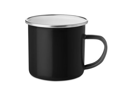 Retro kovový hrnček (350 ml) , Black (Farba Black)