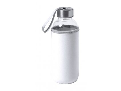 Sklenená fľaša 420 ml s obalom , white (Farba white)