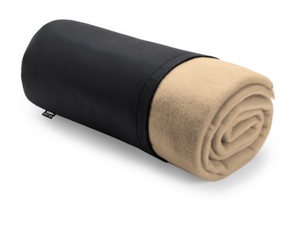 RPET fleecová deka s obalom , Beige (Farba Beige)