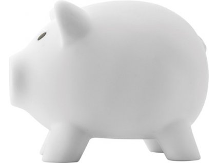 Plastová pokladnička prasiatko , white (Farba white)