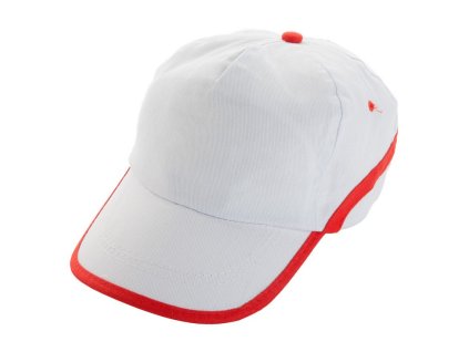 Šiltovka, 5 panel , white/red (Farba Red)