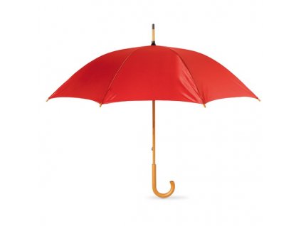 Manuálny dáždnik s drevenou rúčkou, priemer 104 cm , Red