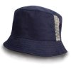 Deluxe Washed Cotton Bucket Hat with Side Mesh Panels , Navy (Farba Navy)