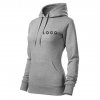 Mikina dámska vyúžená s kapucou 414 s LOGOM