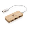 Bambusový USB hub s USB C , Brown (Farba Brown)