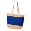 Jutová plážová taška s bavlnenou časťou , Navy (Farba Navy)